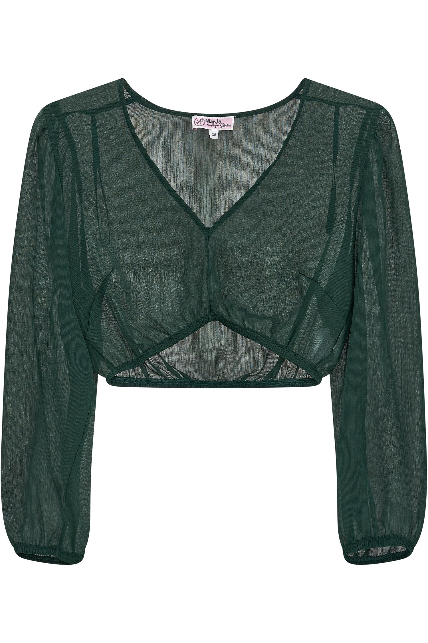 MarJo Dirndlbluse Saldenburg in Flaschengrün